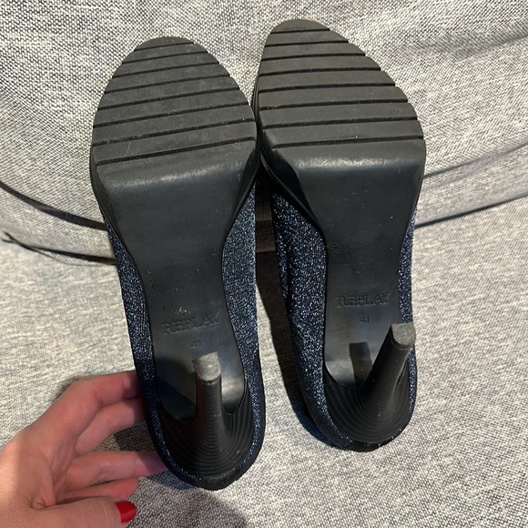 Replay Glitter blue sock ankle booties, size 41 - 10 US - Picture 5 of 5